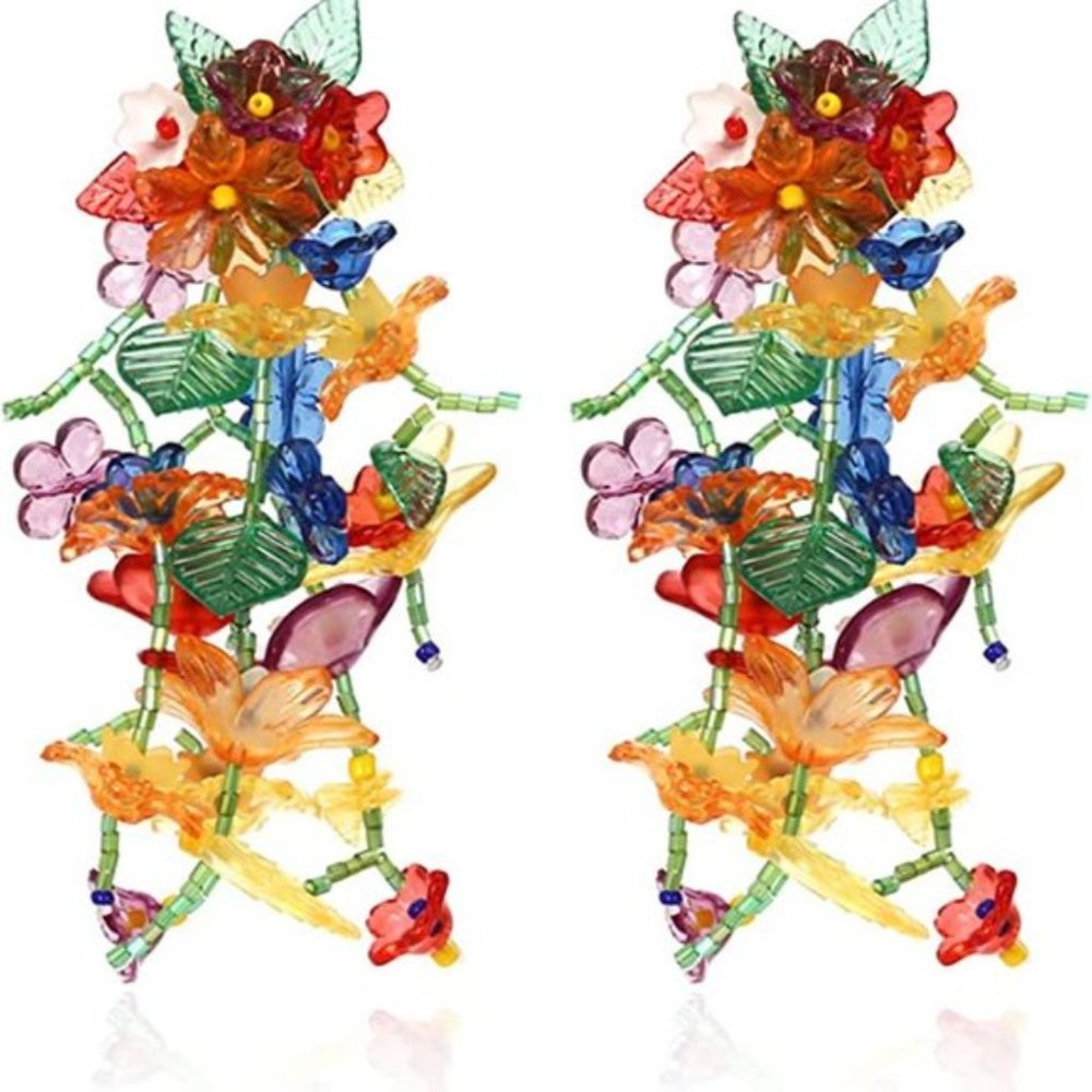 NEW! Anthro hand made flowers earrings - Picture 6 of 6